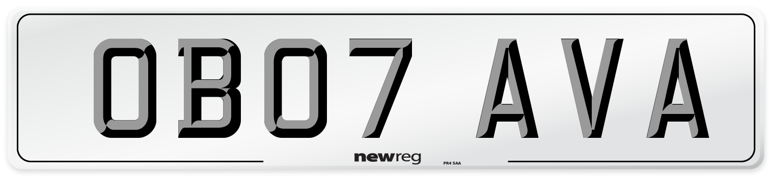 OB07 AVA Number Plate from New Reg